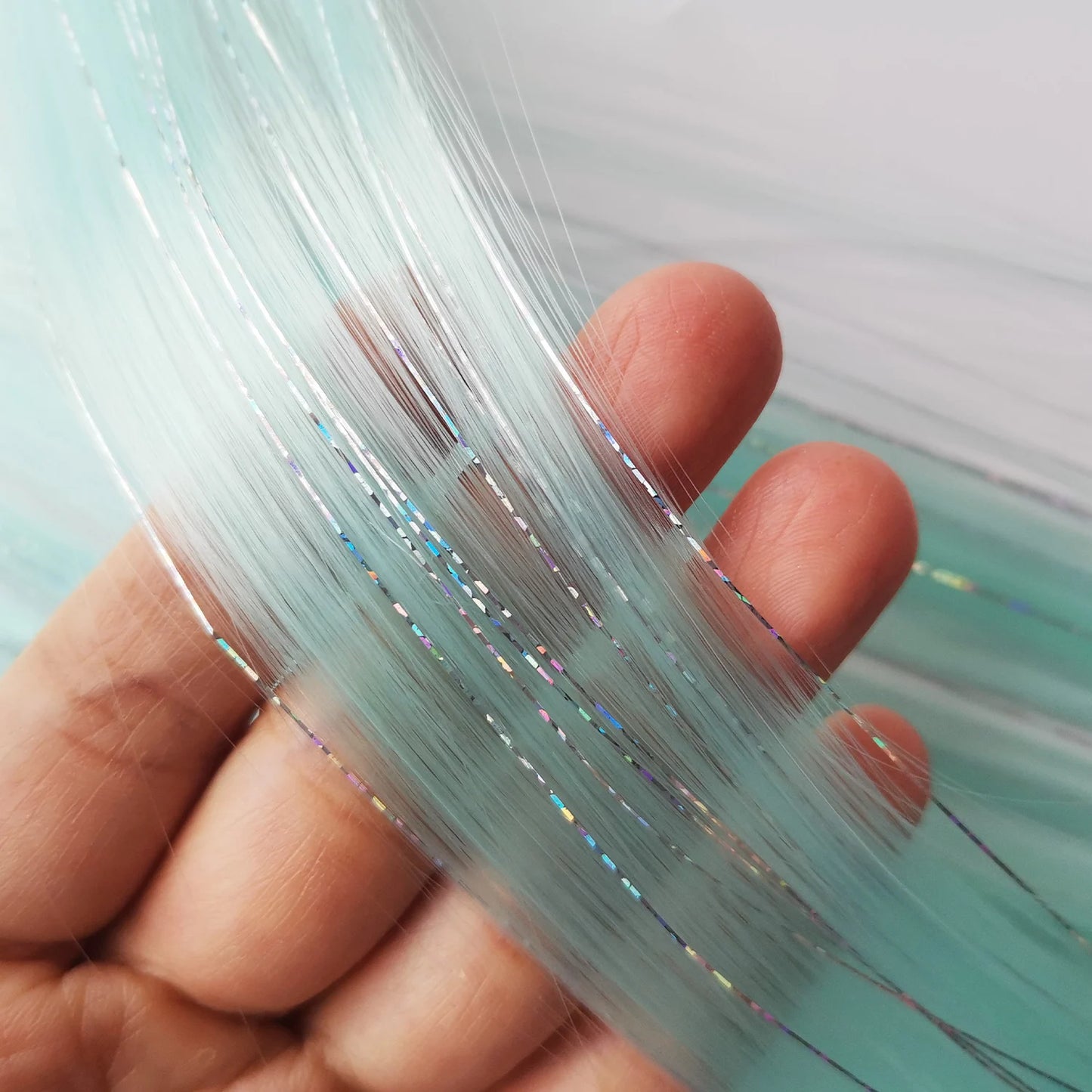 Rainbow Tinsel Hair Extensions