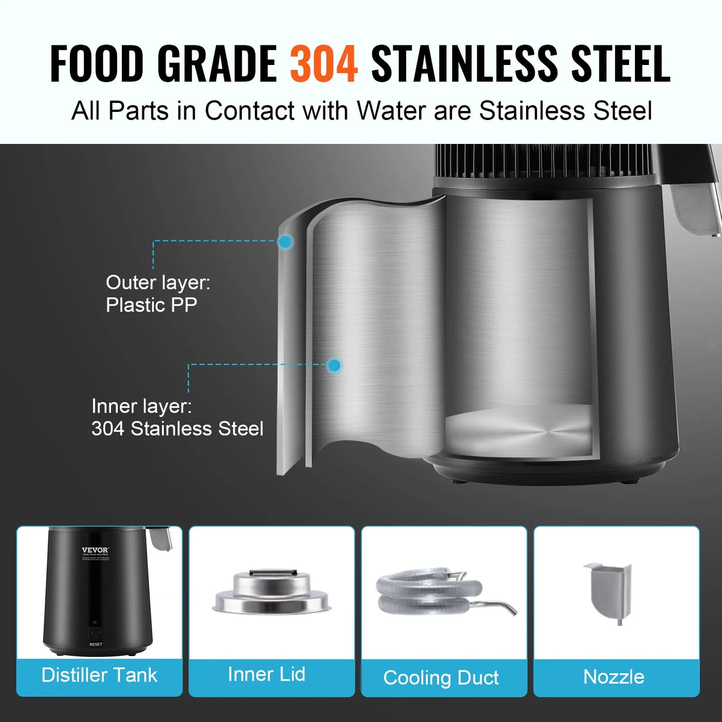 4L Countertop Water Distiller
