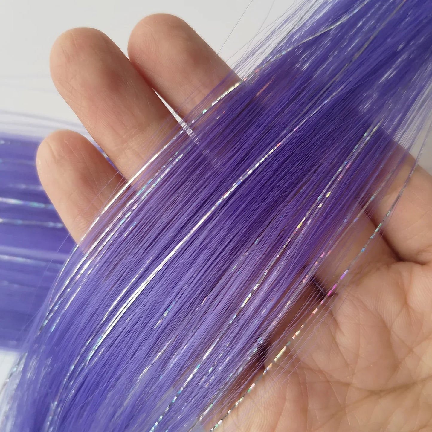 Rainbow Tinsel Hair Extensions