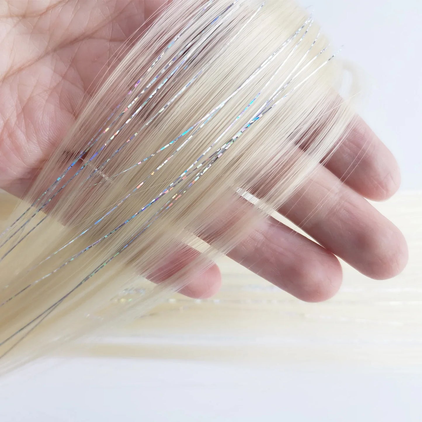 Rainbow Tinsel Hair Extensions