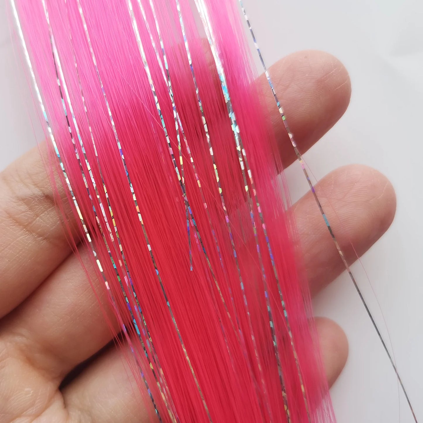 Rainbow Tinsel Hair Extensions