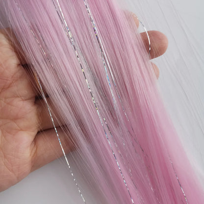 Rainbow Tinsel Hair Extensions