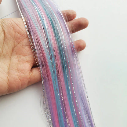 Rainbow Tinsel Hair Extensions